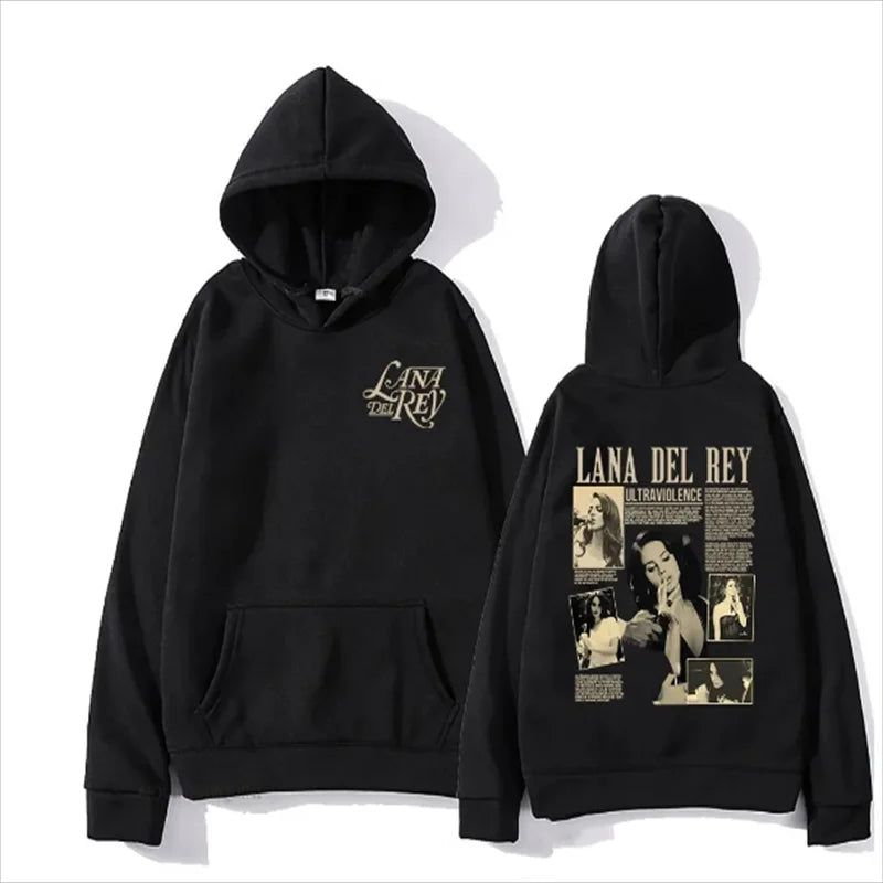 Lana Del Rey Hoodies Singer Graphic Printing Sweatshirt for Fans Casual Long Sleeve Men Women Clothing Sudaderas Zipper Hoody