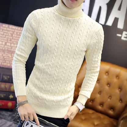 Autumn Winter Men's Turtleneck Pullover Sweater