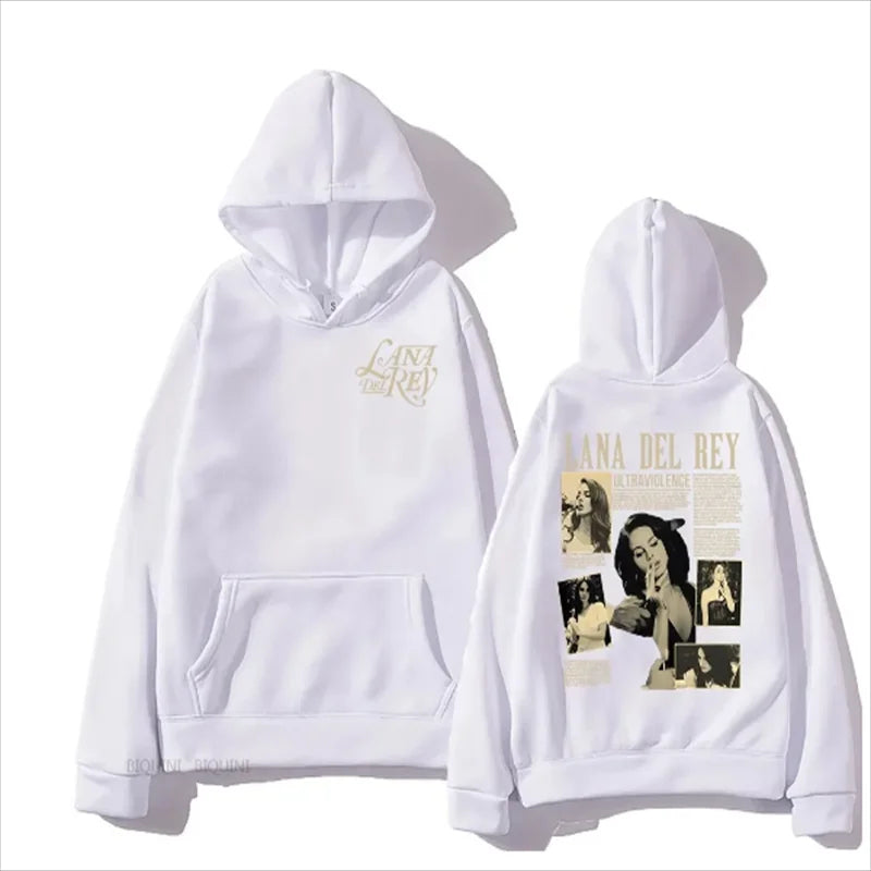 Lana Del Rey Hoodies Singer Graphic Printing Sweatshirt for Fans Casual Long Sleeve Men Women Clothing Sudaderas Zipper Hoody