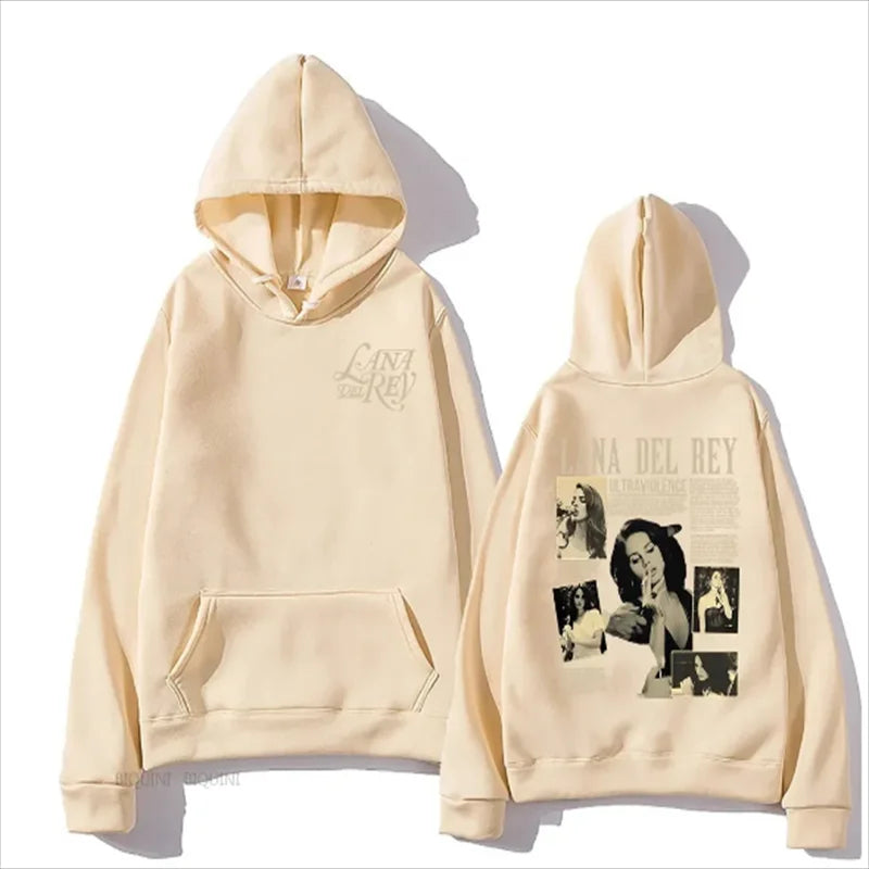 Lana Del Rey Hoodies Singer Graphic Printing Sweatshirt for Fans Casual Long Sleeve Men Women Clothing Sudaderas Zipper Hoody